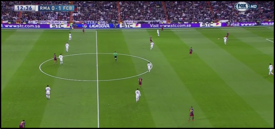 Barcelona's use of some positional play features helped them break through Madrid's press.
