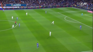 Madrid's 4-3-3 high press - notice the 8s situationally man-marking players within their zone