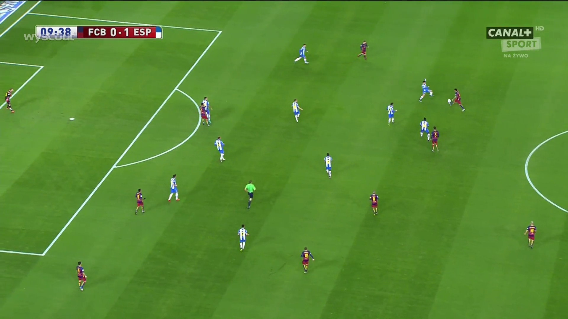 Barcelona's structure before losing possession for Espanyol's goal.